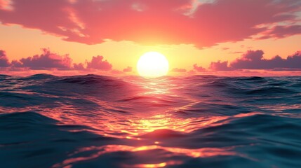 Stunning sunset over the ocean