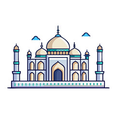 taj mahal icon, taj mahal vector illustration-simple illustration of taj mahal, perfect for taj mahal logos and icons