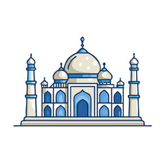 taj mahal icon, taj mahal vector illustration-simple illustration of taj mahal, perfect for taj mahal logos and icons