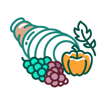 recommend clip art: thanksgiving cornucopia icon, thanksgiving cornucopia vector illustration-simple illustration of thanksgiving cornucopia, perfect for thanksgiving cornucopia logos and icons