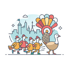 thanksgiving parade icon, thanksgiving parade vector illustration-simple illustration of thanksgiving parade, perfect for thanksgiving parade logos and icons