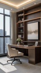 A minimalist office interior design.