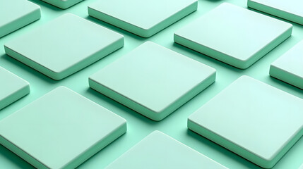 Mint Green Cubes: Abstract Design