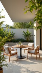 Outdoor Patio with Modern Furniture