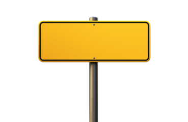 blank yellow old sign isolated on white or transparent png