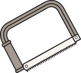 Hand saw illustration for carpentry and diy projects metal cutting hand tool