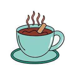 coffee, cup, drink, hot, tea, cafe, vector, mug