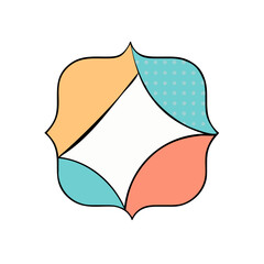 Abstract Colorful Geometric Design Element with Pastel Colors and Polka Dots