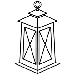 Minimalist outline lantern icon. Simple, clean design suitable for various decorative, festive, or traditional projects. Versatile vector art.