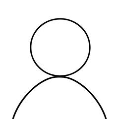 Stylish user avatar outline icon. Elegant and simple design. Excellent for web graphics, apps, or any project requiring a default profile image.