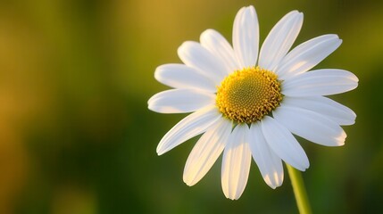 Obraz premium Close-up of a single daisy in soft sunlight.