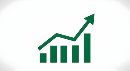 Growth Chart with Arrow Symbolizing Upward Trend in Business
