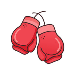 A Pair of Red Boxing Gloves Hanging Together Illustration