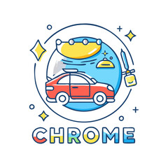 Naklejka premium Chrome Car Detailing Service Professional Auto Cleaning and Enhancement