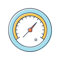 A Colorful Illustration of a Simple Analog Gauge Meter Dial