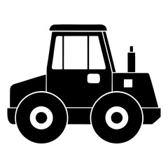 Black silhouette of a road roller vehicle for construction and asphalt compaction machinery equipment isolated on transparent background