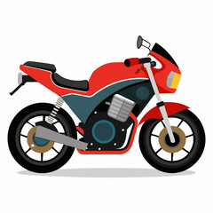 Classic red motorcycle in modern design with black accents  