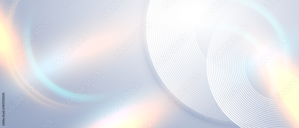 Poster abstract technology background with glowing waves and light circles