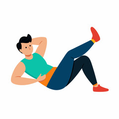 Person performing ab crunches in a fitness setting  