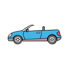A Simple Drawing of a Light Blue Convertible Car