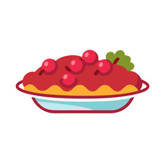Delicious Pasta Dish with Red Sauce and Berries in a Serving Dish