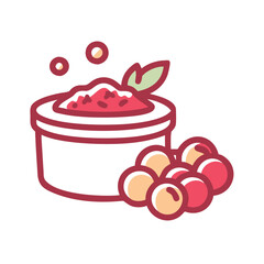 Delicious Red Berry Jam in a Small Bowl with Fresh Berries
