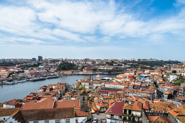 Fototapeta premium Picturesque, colorful view at old town of Porto in Portugal