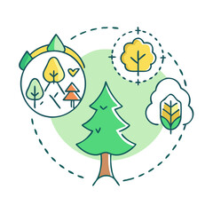 Varied Tree Species in a Lush Green Forest Ecosystem