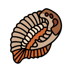 A Detailed Illustration of a Trilobite Fossil in an Artistic Style