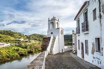 View of Clock tower, Torre do Relogio at Mertola. Portugal