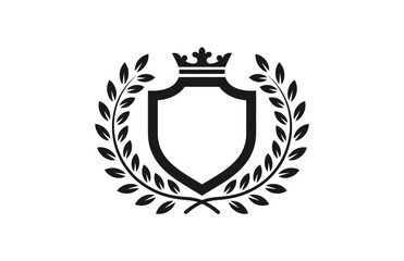 A minimalist laurel wreath vintage baroque frame border monogram vector art illustration