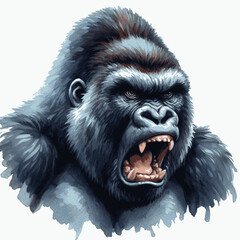 Wild Veil of Vengeance gorilla angry isolated watercolor vector illustration svg   © Arun168