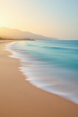 Serene Beach at Sunrise with Motion Blur