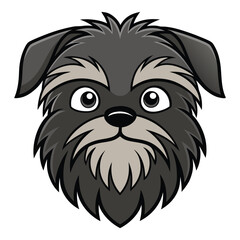 Cartoon schnauzer dog head vector illustration cute pet animal design