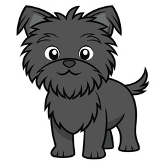 Cute cartoon black dog vector illustration design pet animal graphics