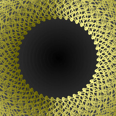 Abstract background in the form of a frame made of golden threads