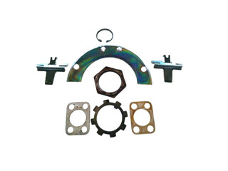 Wheel hub accessories of light vehicle isolated with white colour background. 