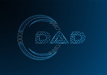 DAD low poly letter logo vector design. DAD lower poly logo design.