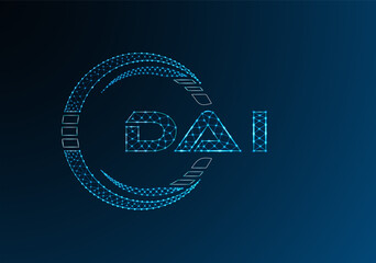 DAI low poly letter logo vector design. DAI lower poly logo design.