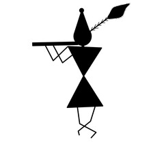 Sree Krishna warli art illustration on white background 