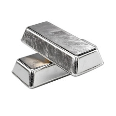Two silver bars stacked on black background precious metal investment wealth