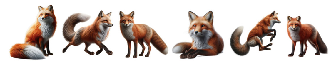 Obraz premium A gathering of whimsical foxes