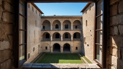 Fototapeta premium Scenic view from a papal palace window
