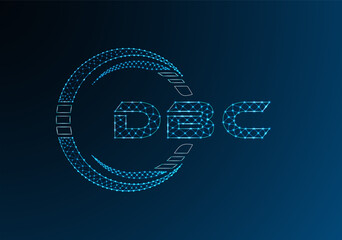 DBC low poly letter logo vector design. DBC lower poly logo design.