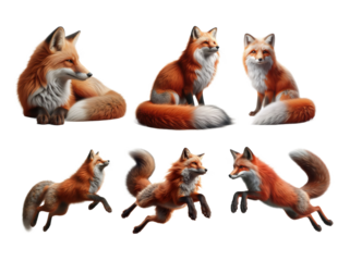 Fox depictions against a plain background