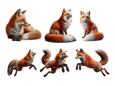 Fox depictions against a plain background