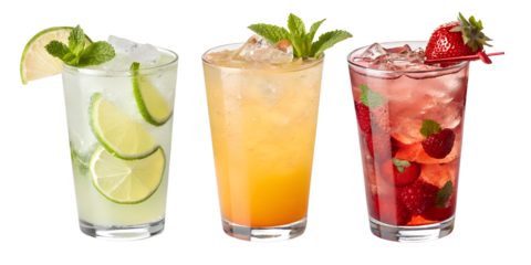 3 mixology bar menu cocktails fresh drinks isolated on white background png