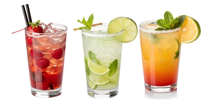 3 mixology bar menu cocktails fresh drinks isolated on white background png