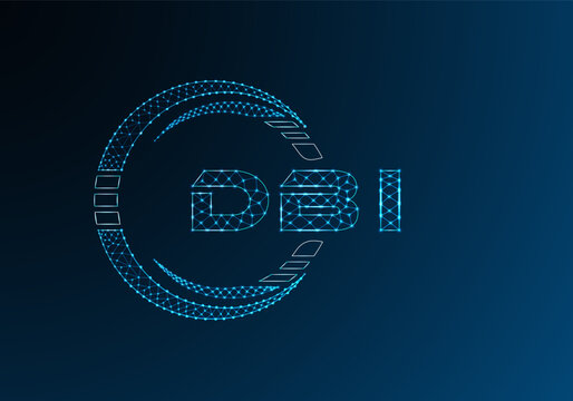 DBI low poly letter logo vector design. DBI lower poly logo design.