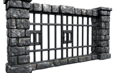 Prison bars, transparent background